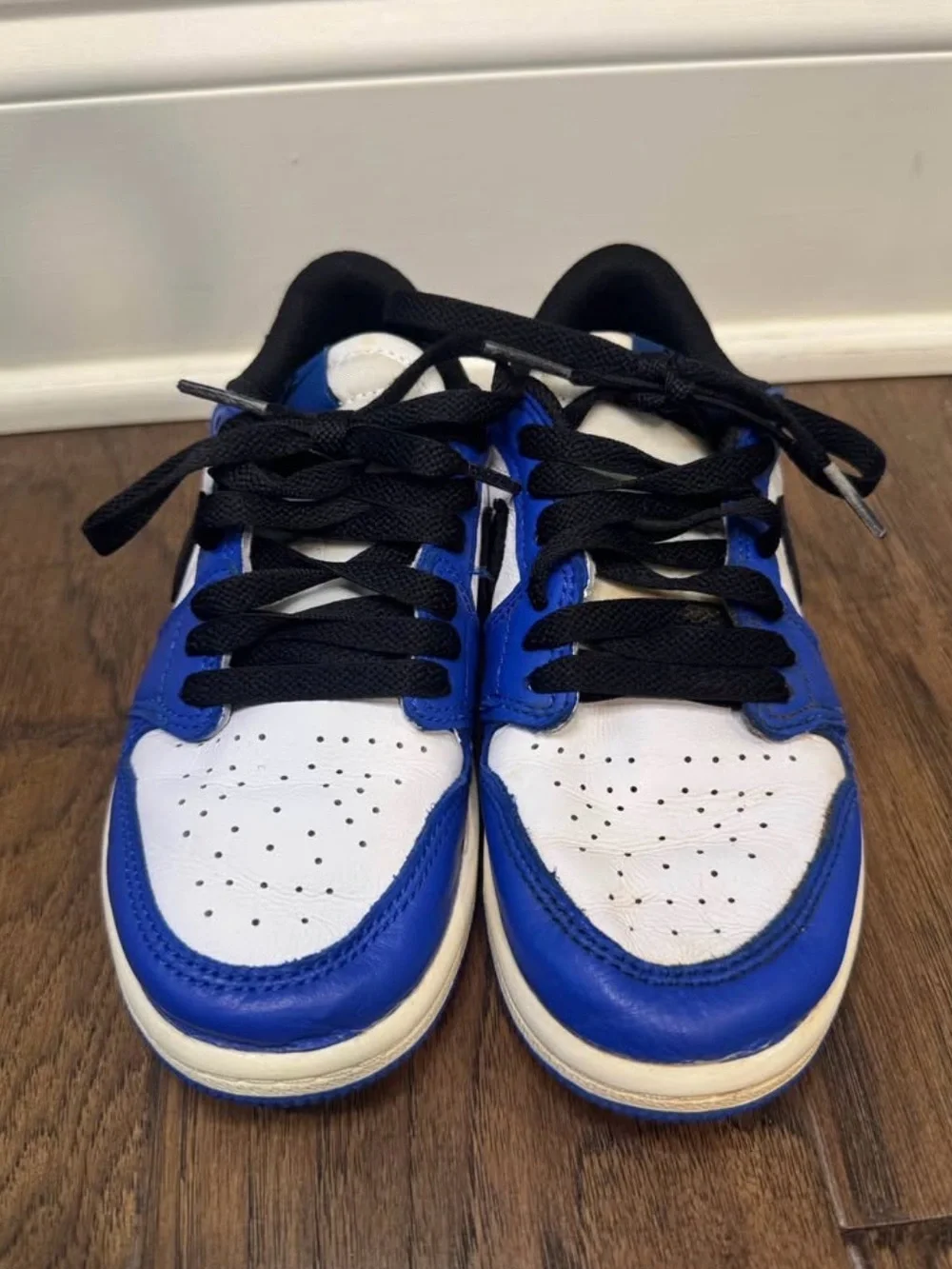 Nike Kids Air Jordan Sneakers in White, Blue & Black